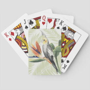 Palmwedel mit schwarzem Vogel Spielkarten
