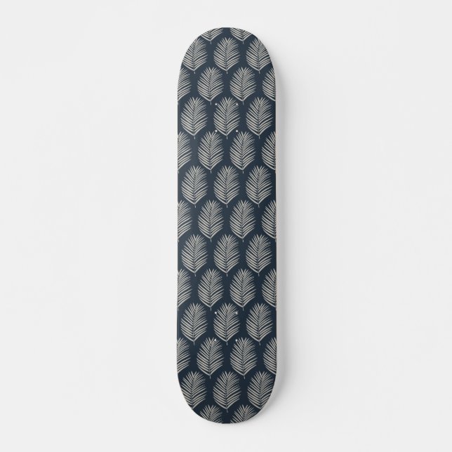 Palmwedel Navyblau und Creme Skateboard (Vorne)