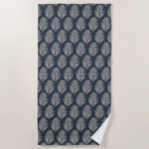 Palmwedel Navyblau und Creme Strandtuch