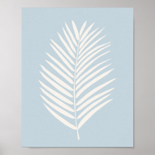 Palmwedelcreme und Hellblau Poster