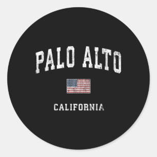 Palo Alto California Ca American Flag Sports Runder Aufkleber