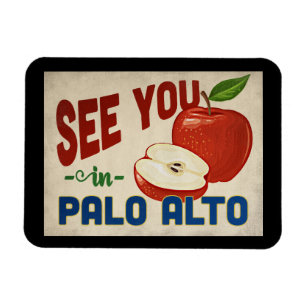 Palo Alto Kalifornien Apfel - Vintage Reise Magnet
