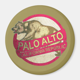 Palo Alto Kalifornien Vintager Bärnmagnet Magnet