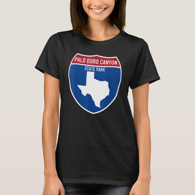 Palo Duro Canyon Staat Park Texas Highway Vacation T-Shirt (Vorderseite)