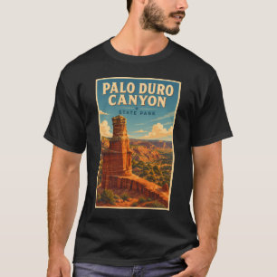 Palo Duro Canyon Texas Illustration Reise Kunst T-Shirt