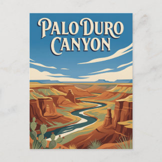 Palo Duro Canyon Texas Red Rock Vintage Poster Postkarte