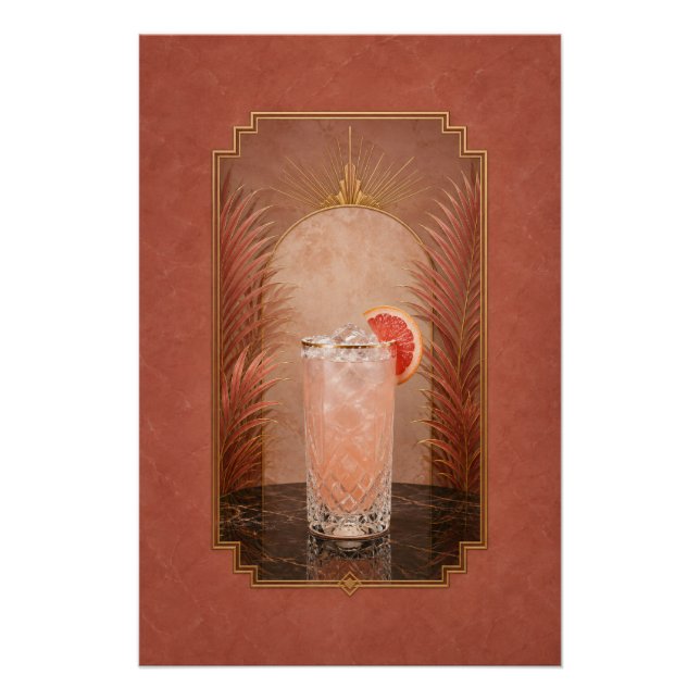 Paloma Art Deco Poster | Bar Kunst (Vorderseite)