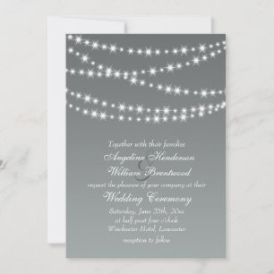 Paloma Gray Twinkle Lights Hochzeit Einladung