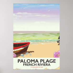 Paloma Plage, Reiseplakat der französischen Rivier Poster