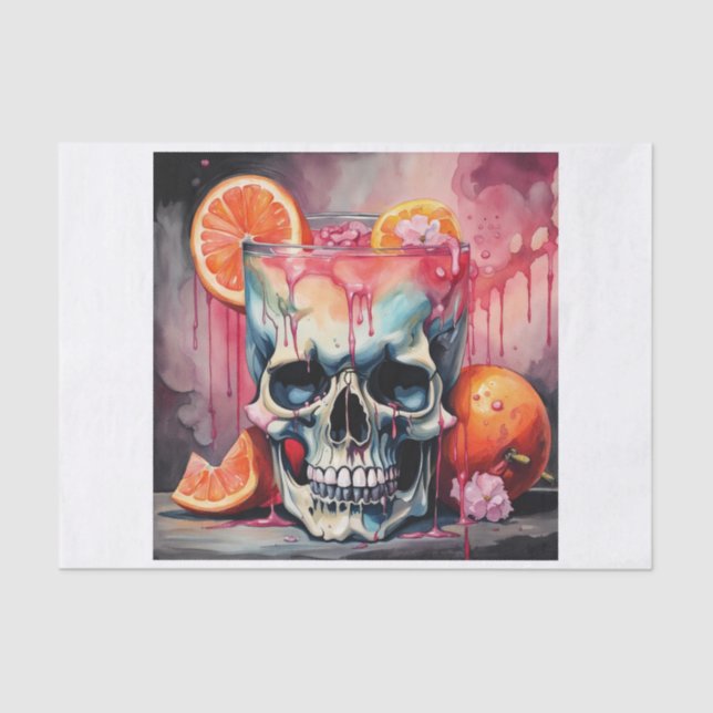 Paloma Tropical Drink Skull Decoupage Paper Seidenpapier (Vorderseite)