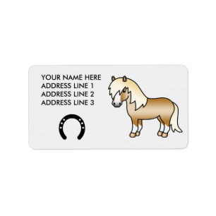 Palomino Cartoon Shetland Pony Adressaufkleber