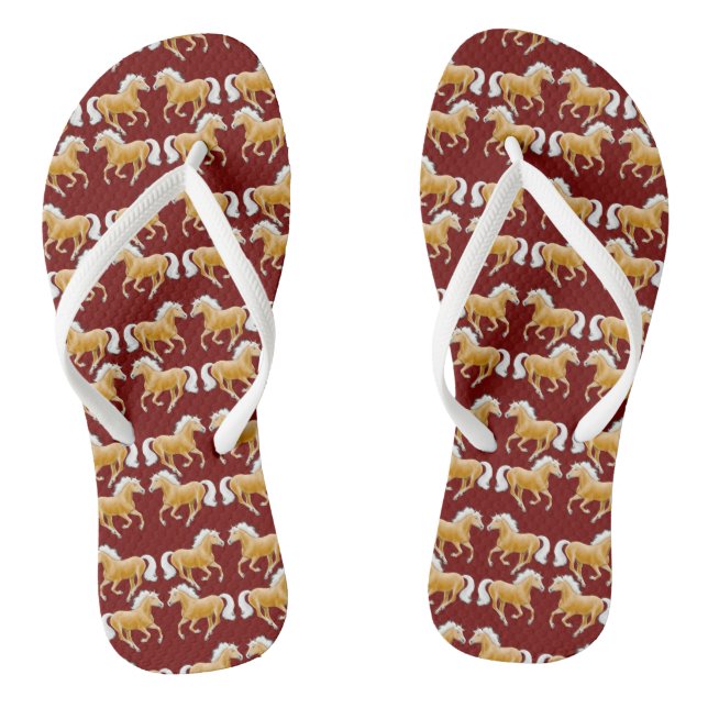 Palomino Haflinger Pferde Flip Flops (Fußbett)