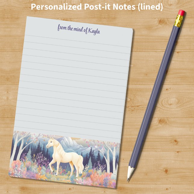 Palomino Horse Girl Wildblume Personalisiert Sloga Post-it Klebezettel (Palomino Horse Girl Wildflower Personalized Slogan Post-it Notes)
