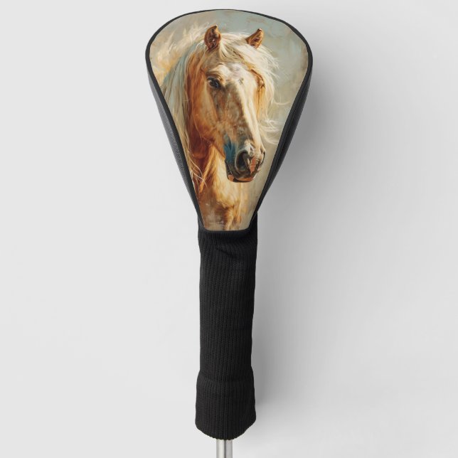 Palomino Horse Portrait Golf Headcover (Vorderseite)