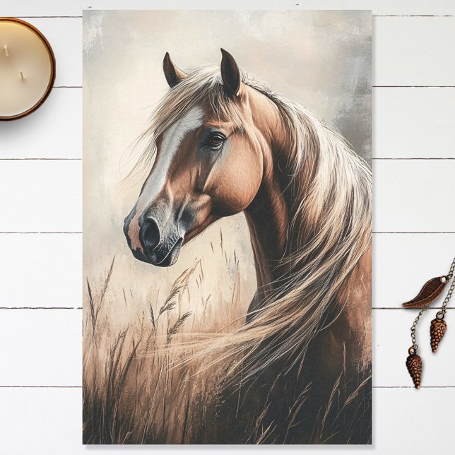 Palomino Horse Portrait Illustration Entführung Seidenpapier (Von Creator hochgeladen)