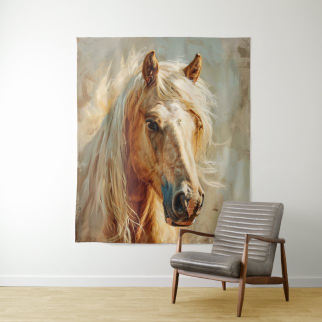 Palomino Horse Portrait Wandteppich (Beispiel)
