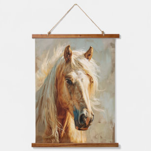 Palomino Horse Portrait Wandteppich Mit Holzrahmen
