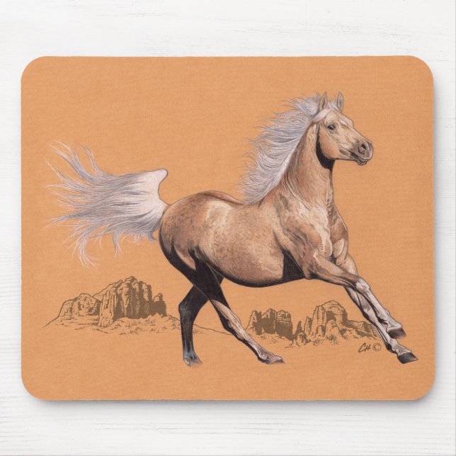 Palomino in farbigem Bleistift Mousepad (Vorne)