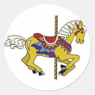 Palomino-Karussellpferd Runder Aufkleber