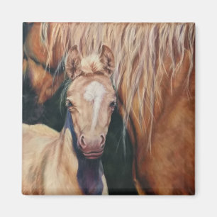 Palomino Mare mit cremello foal Magnet