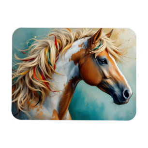 Palomino Paint Mustang Portrait Magnet