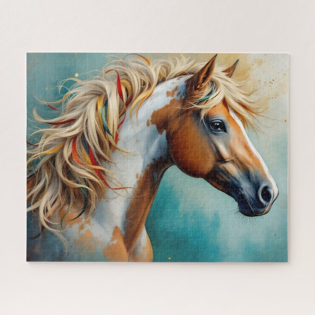 Palomino Paint Mustang Portrait Puzzle (Horizontal)