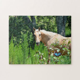 Palomino-Pferd auf der Weide Puzzle