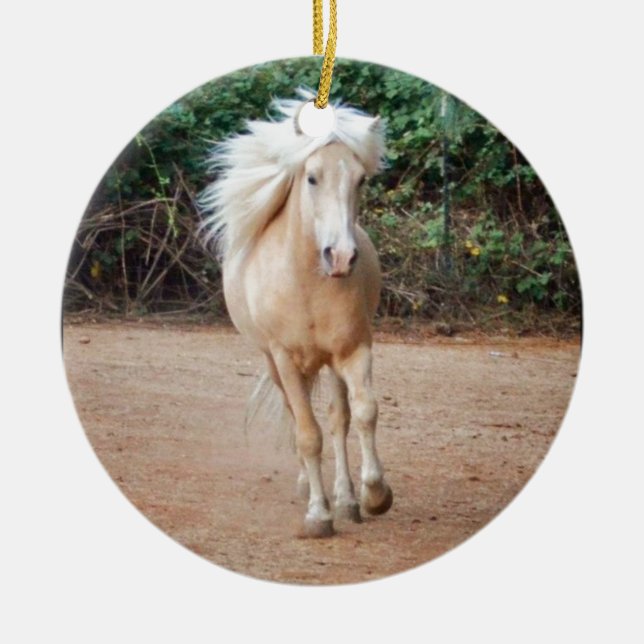 Palomino Pferd Keramikornament (Vorne)