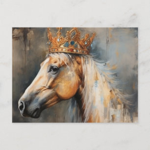 Palomino Pferd mit Krone Postkarte