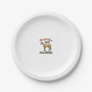 Palomino-Pferdeliebhaber-Retro-Stich-T-Shirt_1 Pappteller