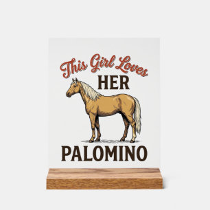 Palomino-Pferdeliebhaber Vintage-Stich T-Shirt_1 Acrylschild