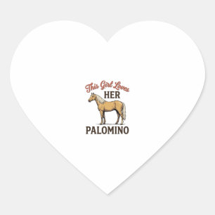 Palomino-Pferdeliebhaber Vintage-Stich T-Shirt_1 Herz-Aufkleber