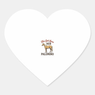 Palomino-Pferdeliebhaber Vintage-Stich T-Shirt_1 Herz-Aufkleber