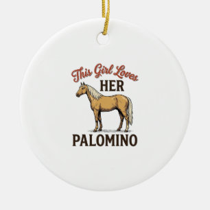 Palomino-Pferdeliebhaber Vintage-Stich T-Shirt_1 Keramik Ornament