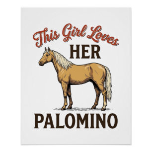 Palomino-Pferdeliebhaber Vintage-Stich T-Shirt_1 Poster