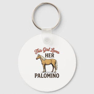 Palomino-Pferdeliebhaber Vintage-Stich T-Shirt_1 Schlüsselanhänger