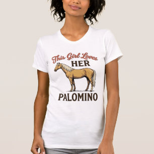 Palomino-Pferdeliebhaber Vintage-Stich T-Shirt_1 T-Shirt