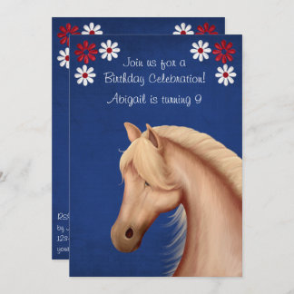 Palomino Pony Red White Blue Horse Einladung zum G