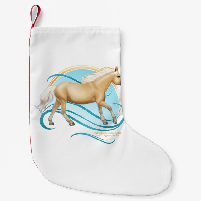 Palomino Quarter Horse Kleiner Weihnachtsstrumpf (Vorderseite)