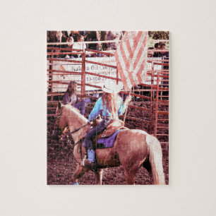 Palomino-Rodeo-Flagge-Pferd Puzzle