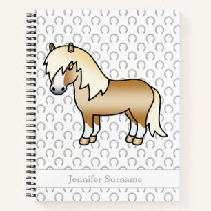 Palomino Shetland Pony Cartoon Pony & Custom Text Notizbuch