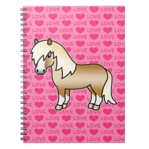 Palomino Shetlandpony Cartoon-Illustration Rosa Notizblock