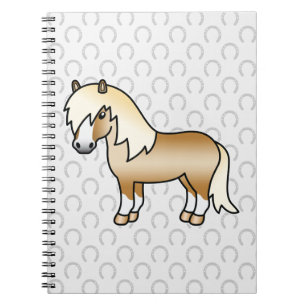 Palomino Shetlandpony Süße Cartoon-Illustration Notizblock