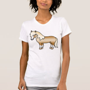 Palomino Shetlandpony Süße Cartoon-Illustration T-Shirt