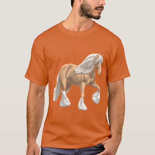 Palomino Sinti und Roma Vanner Irish Cob Draft Hor T-Shirt (Vorderseite)