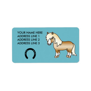 Palomino-Zeichentrick-Shetlandpony Adressaufkleber