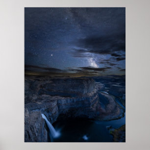 Palouse Falls Park & Milky Way Washingtoner Staa Poster