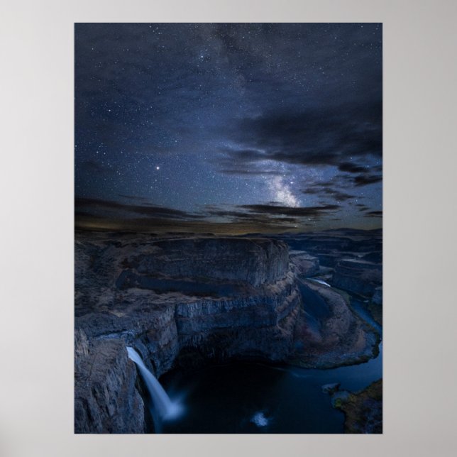 Palouse Falls Park & Milky Way | Washingtoner Staa Poster (Vorne)