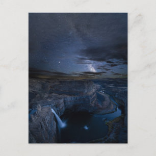 Palouse Falls Park & Milky Way   Washingtoner Staa Postkarte