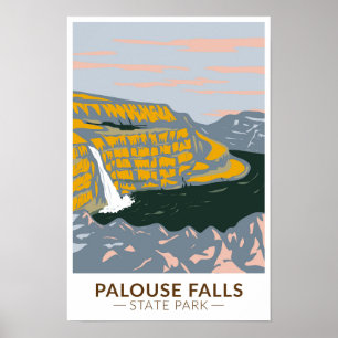 Palouse Falls Staat Park Washington Vintag Poster